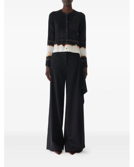 Jason Wu Black Ombre Difussed Stripe Wool Cardigan