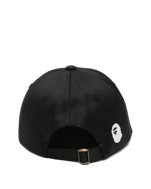 A Bathing Ape Black Logo Panel Cap M for men