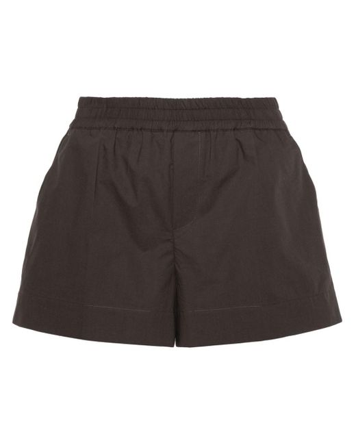 P.A.R.O.S.H. Black Elasticated-Waist Cotton Shorts