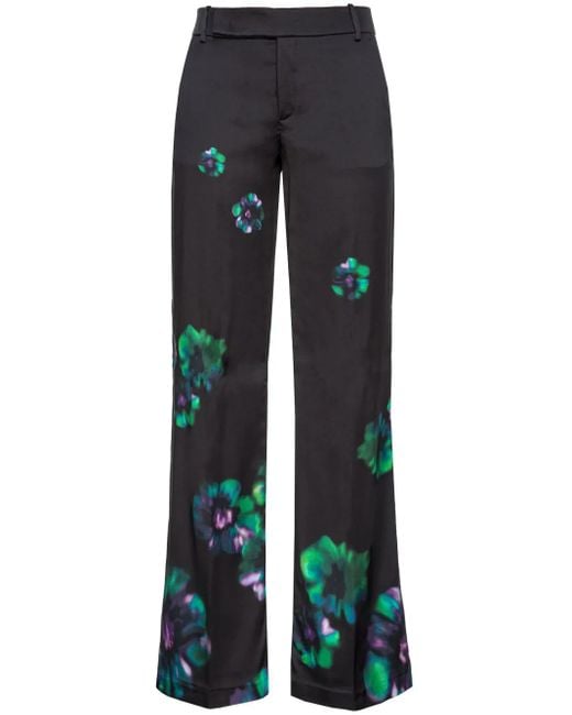 Pinko Blue Poitiers Floral-Print Trousers