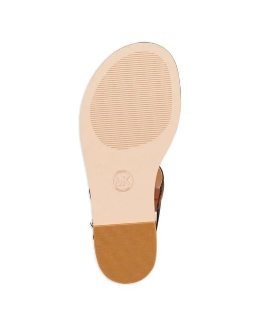 Michael Kors Brown Mandy Buckle Pattern Sandals