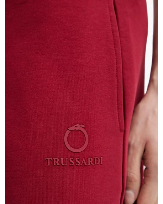 Trussardi Red Wide-Leg Drawstring Track Pants