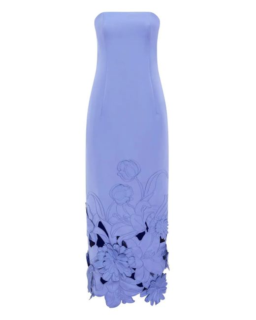 LEO LIN Maxi-Jurk Met Geborduurde Bloemen in het Purple