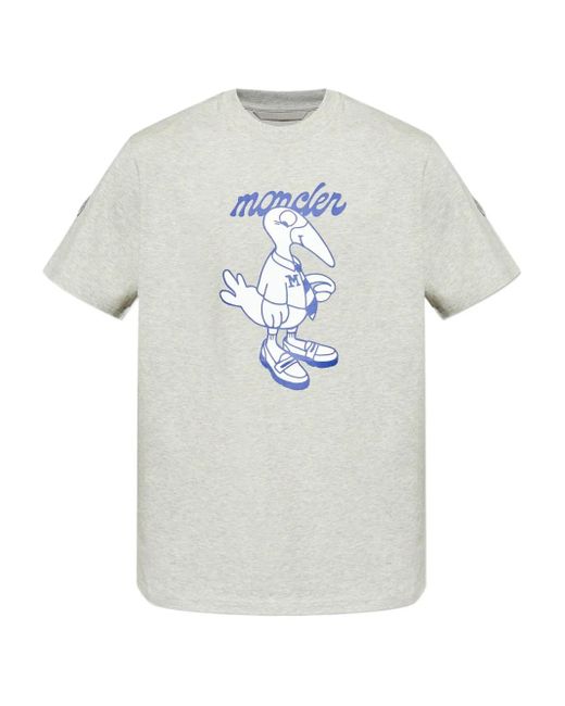 メンズ Moncler プリント Tシャツ White