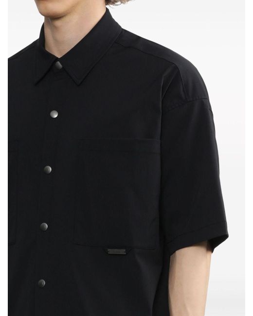 Izzue Druckknopf-Hemd mit aufgesetzter Tasche in Black für Herren