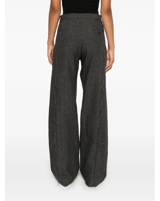 R13 Black Exposed Seams Trousers