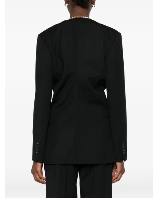Blazer Slouch Con Botón Totême de color Black
