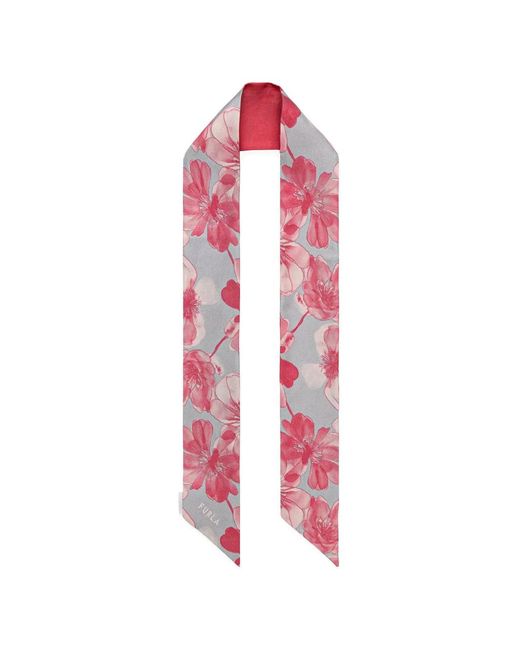 Furla Pink Metropolis Floral-Print Silk Bandeau