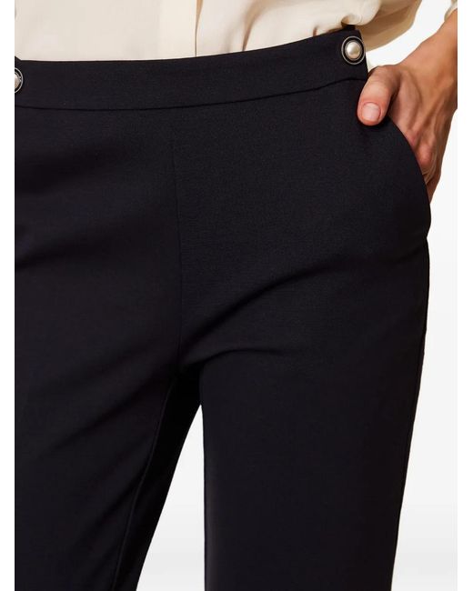 Twinset Blue Pantalon Cigarette Avec Décor