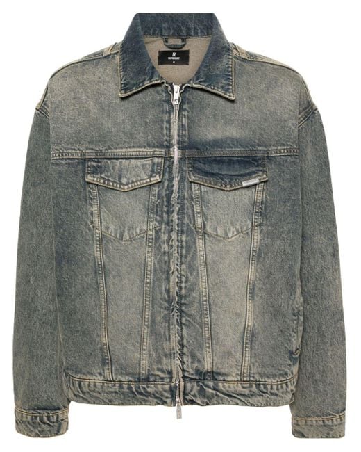 Represent R4 washed-denim jacket in Gray für Herren