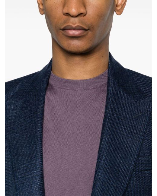 Canali Purple Cotton-blend Knitted T-shirt for men