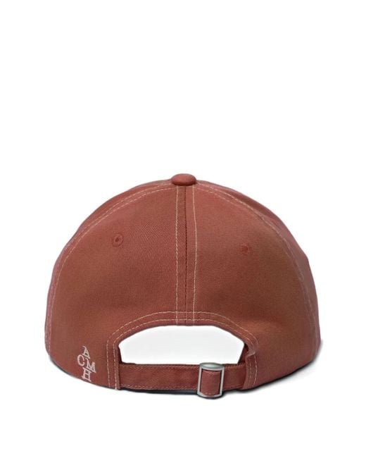 ACHM Brown Slogan-Appliqué Baseball Cap for men