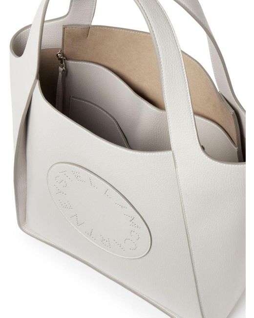 Stella McCartney White Studded-logo Tote Bag