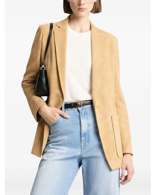 Fay Natural Pocket Leather Blazer