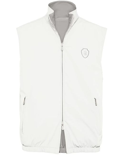 Brunello Cucinelli White Sleeveless Jacket for men