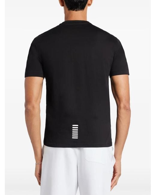 EA7 Black Logo-Print T-Shirt for men