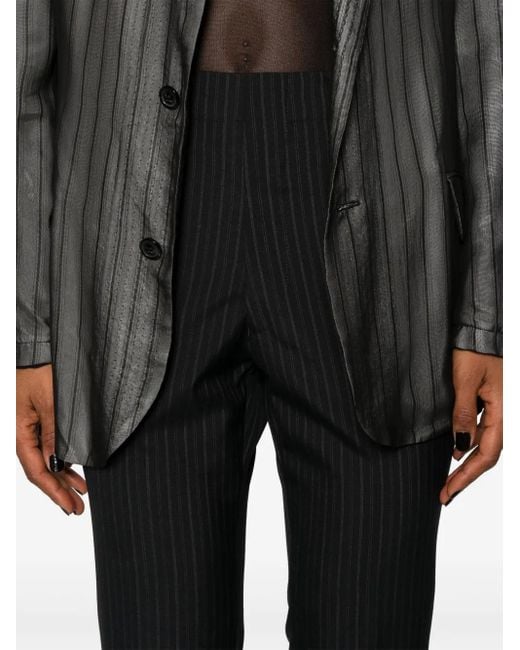 Junya Watanabe Black Schmale Hose Mit Nadelstreifen