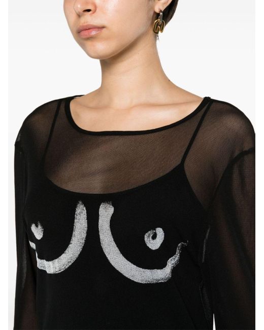 Moschino Onderjurk Met Mesh in het Black