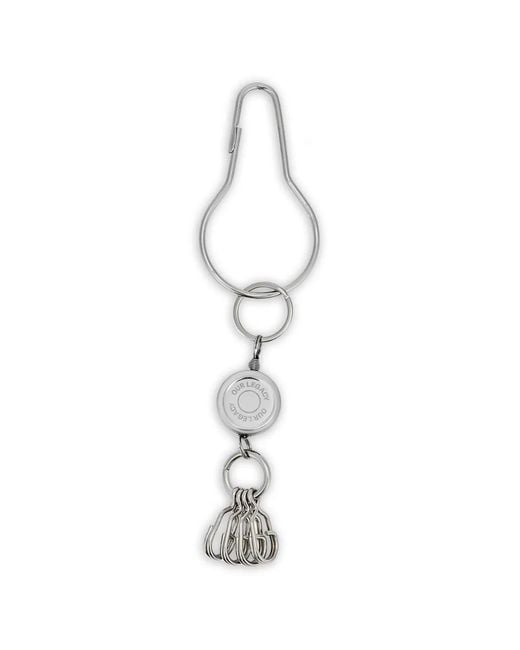 Our Legacy White Clip Multiple Rings Keyrings for men