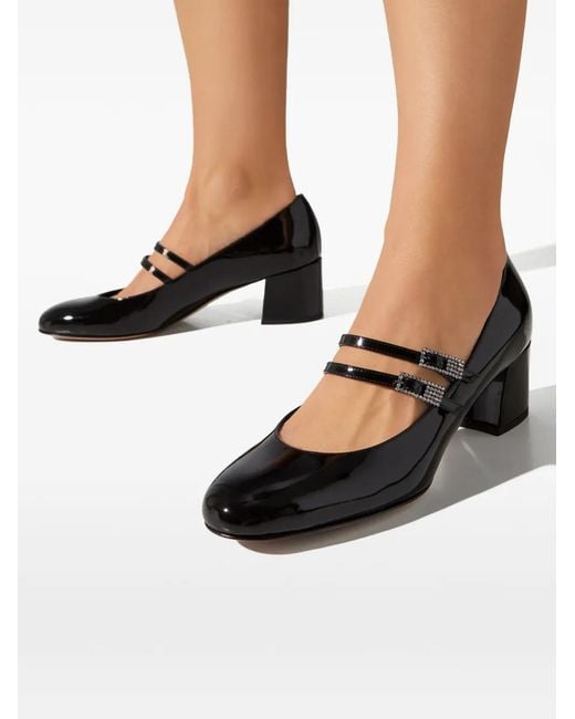 Le Silla Black Danielle Mary Jane Double-Strap Pumps