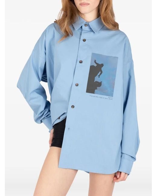 Societe Anonyme Blue Final Act Photographic-Print Shirt
