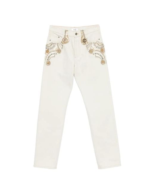 Vaqueros Con Placa Medusa Versace de color White