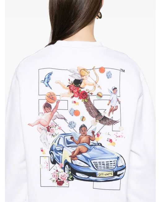 Off-White c/o Virgil Abloh Fresco Arrow Sweater in het White