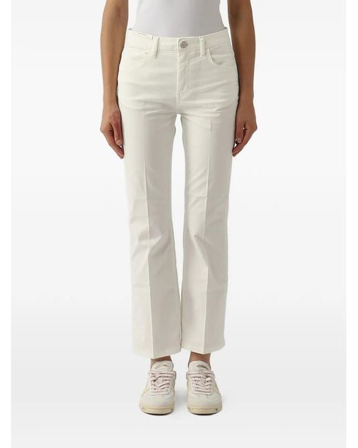 PT Torino White Pressed-Crease Cropped Jeans