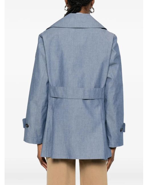 Save The Duck Blue Double-Breasted Coat