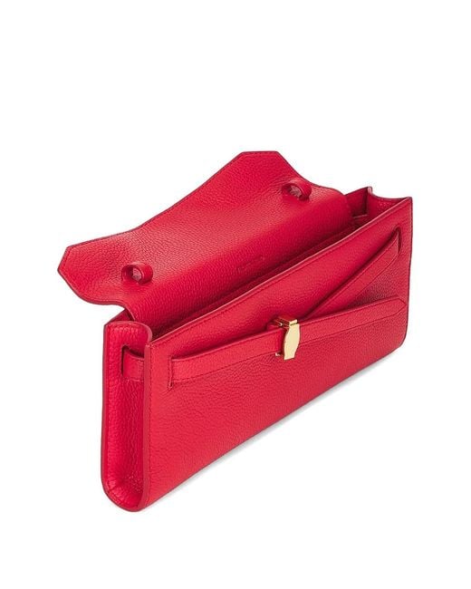 Veronica Beard Red Dash Leather Clutch Bag