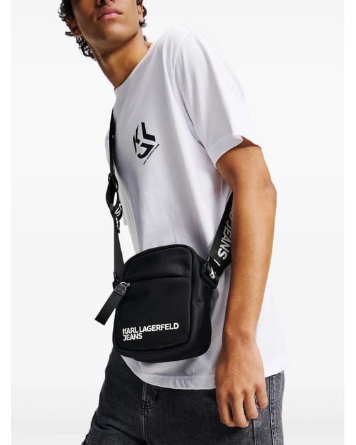Karl Lagerfeld Black Essential Crossbody Bag for men
