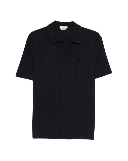 Jacob Cohen Geribbeld Poloshirt Met Patch in het Black voor heren