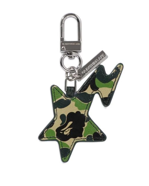 Llavero con motivo de estrella A Bathing Ape de hombre de color Green