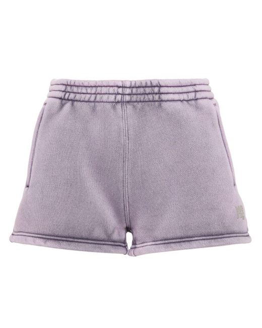 Pantalones cortos de deporte con efecto descolorido Alexander Wang de color Purple