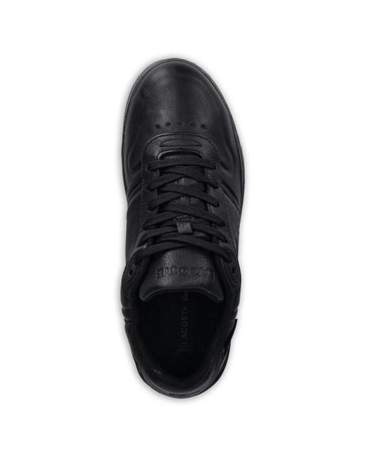 Lacoste Black T-Clip Shield Embossed-Logo Sneakers for men