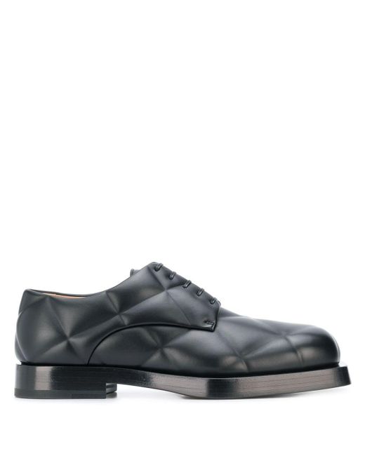 Bottega Veneta Black Quilted Derby Shoes for men