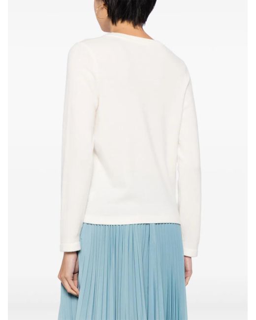 N.Peal Cashmere White Hallie Organic-Cashmere Jumper