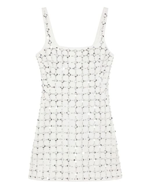 Jonathan Simkhai White Ziva Floral-Embellished Mini Dress