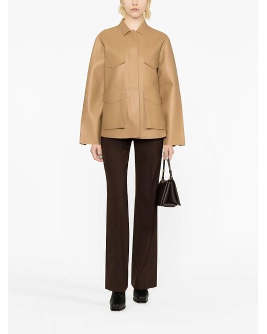 Totême Natural Army Leather Jacket