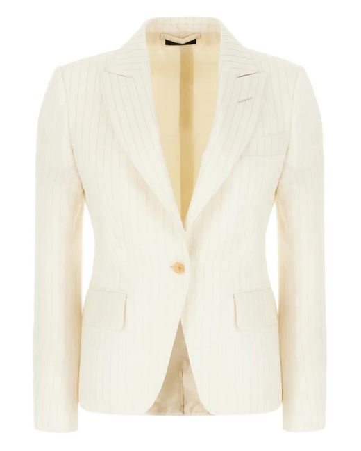Blazer A Righe di Tom Ford in White