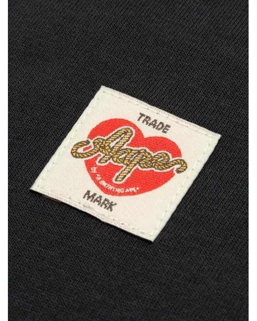 Aape By A Bathing Ape Black Logo-Print Cotton T-Shirt for men