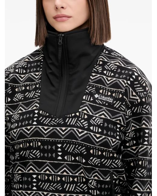 Top Estampado Con Cremallera Columbia de color Black