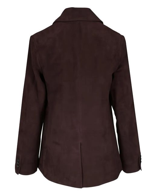 Vince Brown Long-Sleeve Suede Jacket