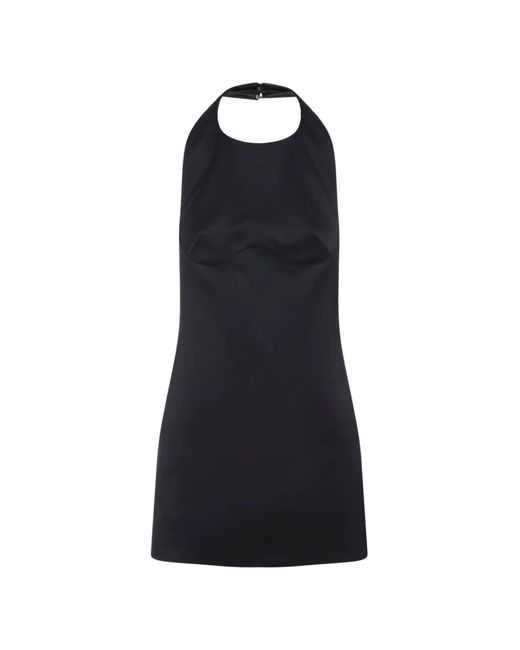 Elisabetta Franchi Women's Blue Halterneck Sleeveless Dress - benaras.co