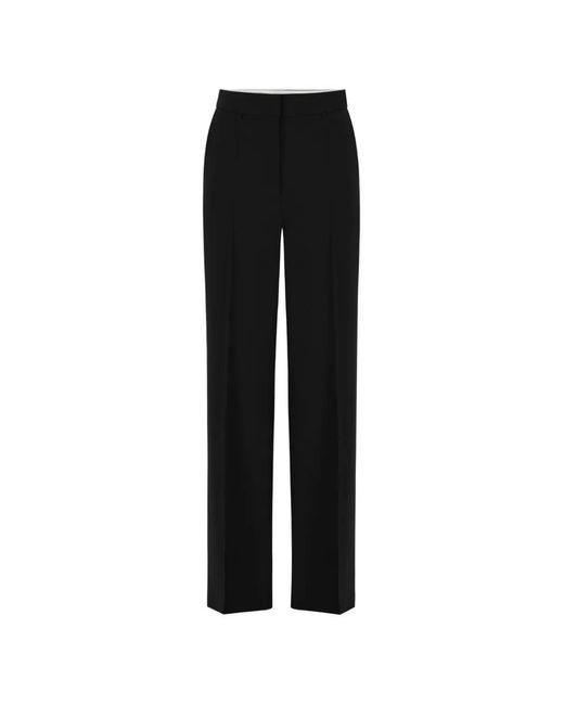 Elisabetta Franchi Black Lightweight Crêpe Fabric Trousers