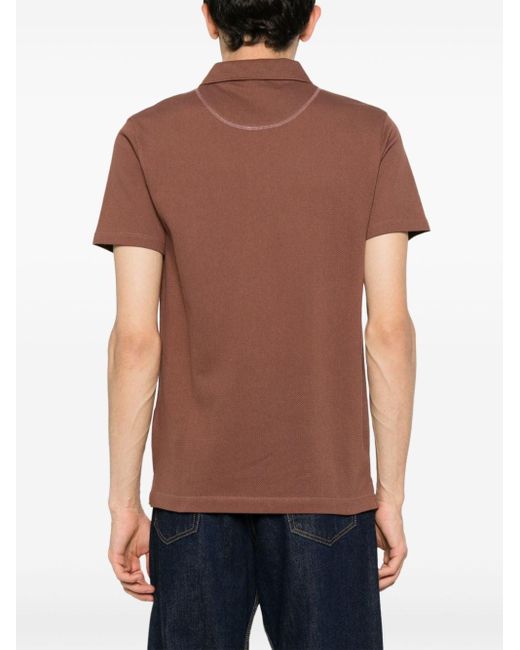 Sunspel Brown Riviera Mesh Polo Shirt for men