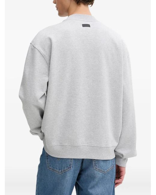 AllSaints Gray Milo Logo-Patch Sweatshirt for men
