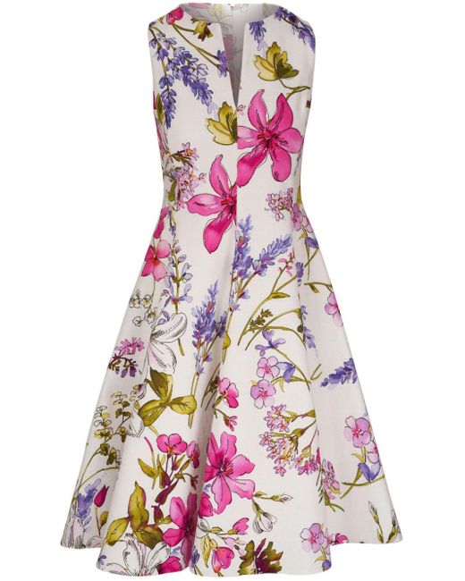 Sara Roka Pink Ausgestelltes Kleid mit Blumen-Print