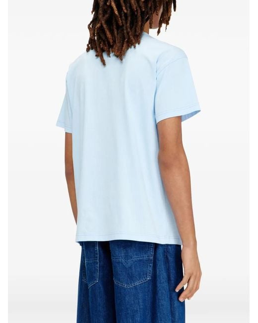 DIESEL Blue T-Norm-V13 Cotton T-Shirt for men