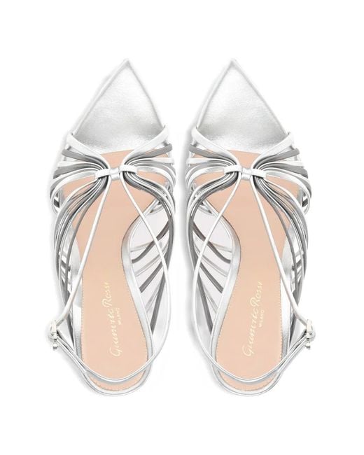 Gianvito Rossi White Strappy Pointed-Toe Sandals